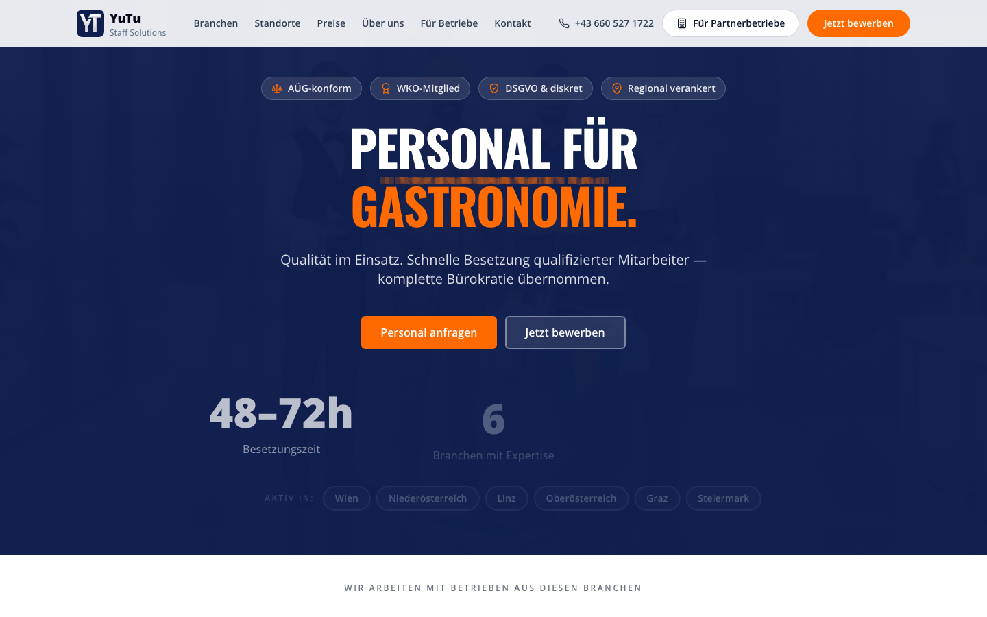 Screenshot von yutustaff.at